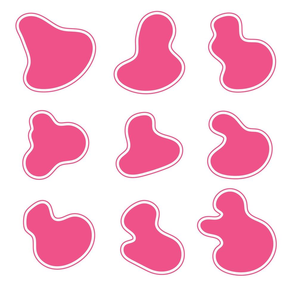 Organic blob shape abstract pink color. illustration isolated on white background vector
