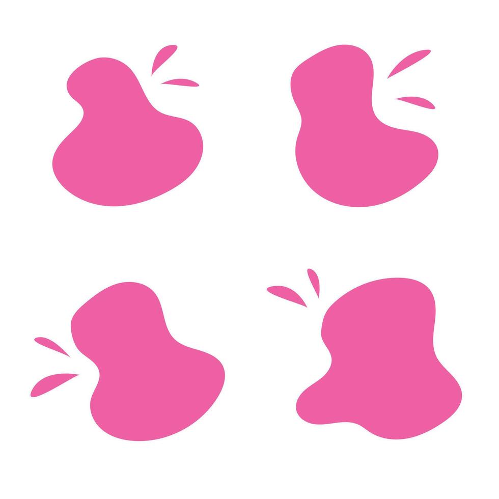 Abstract liquid pink blotch shapes flat style design fluid illustration vector