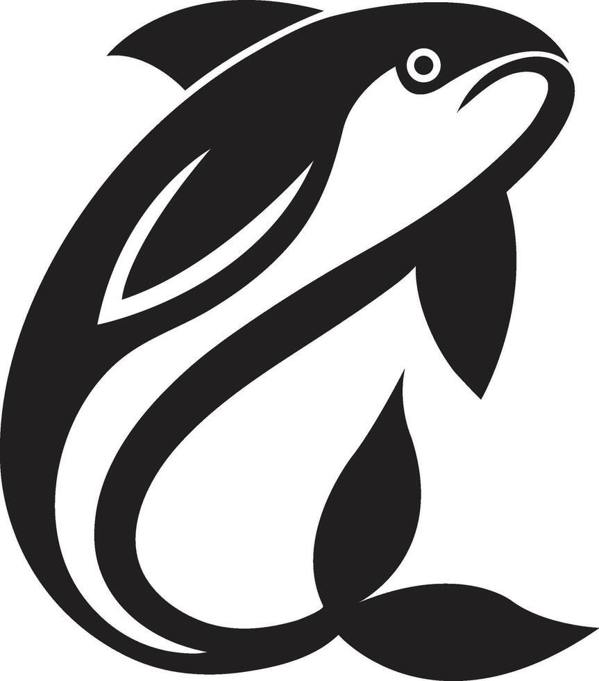 Stylized Fish Logo Highlighting Grace and Motion vector
