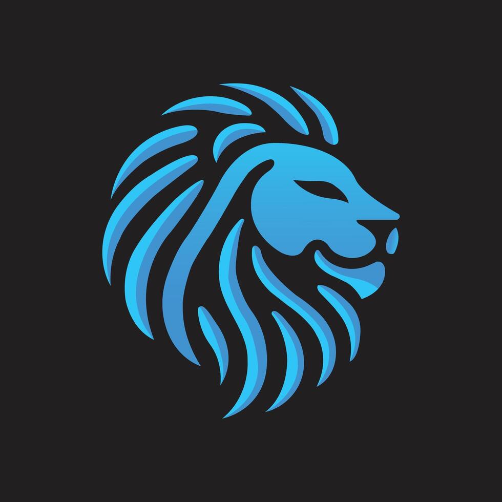22. Majestic Azure Lion Protecting the Digital Realm vector