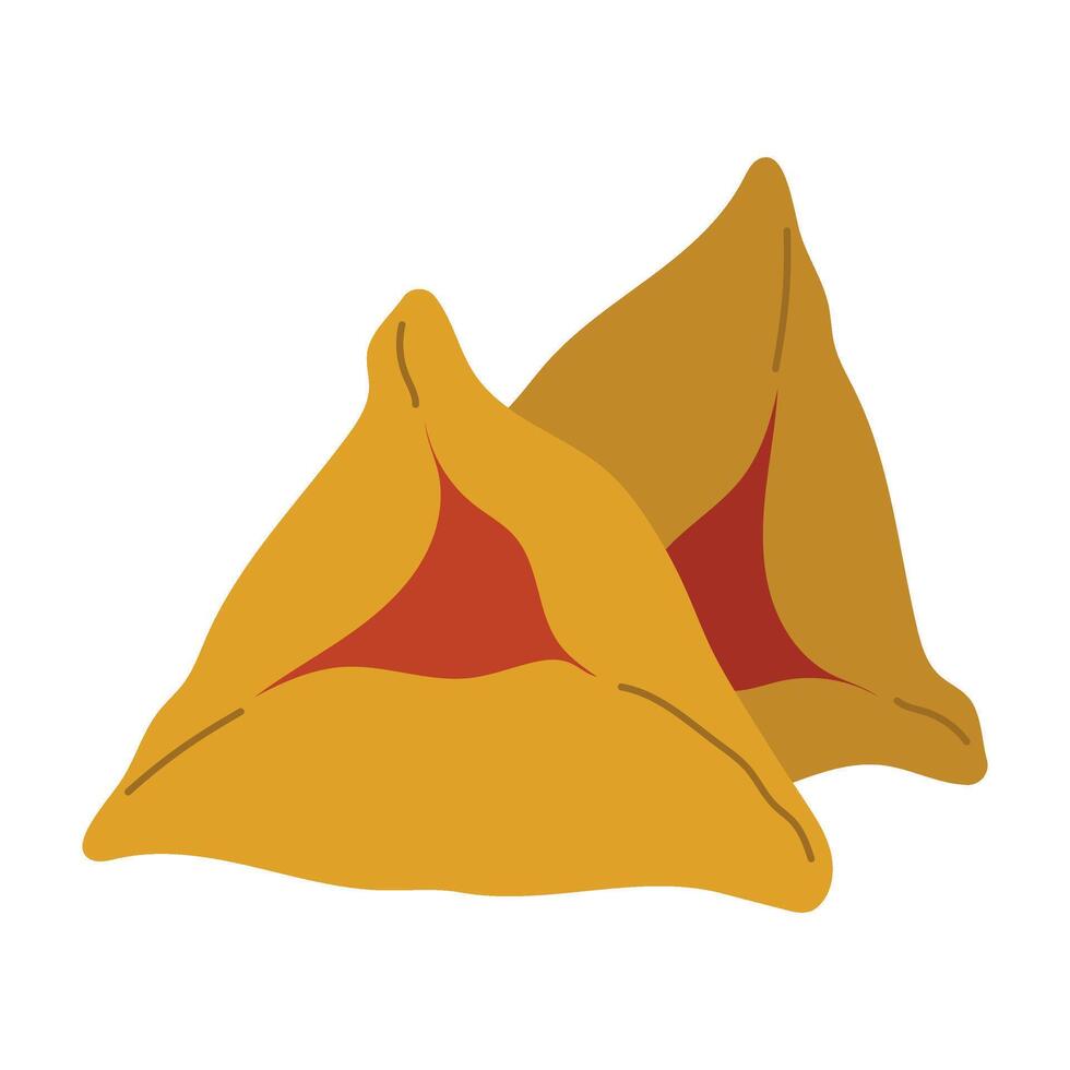 Gomentash for the holiday of Purim. Isolated illustration in clip art style vector