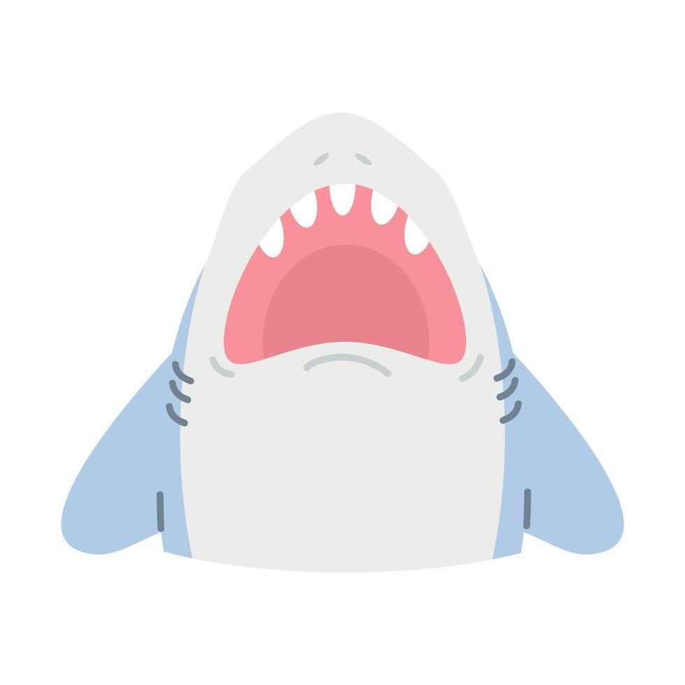 Cartoon of a shark with its mouth open vector