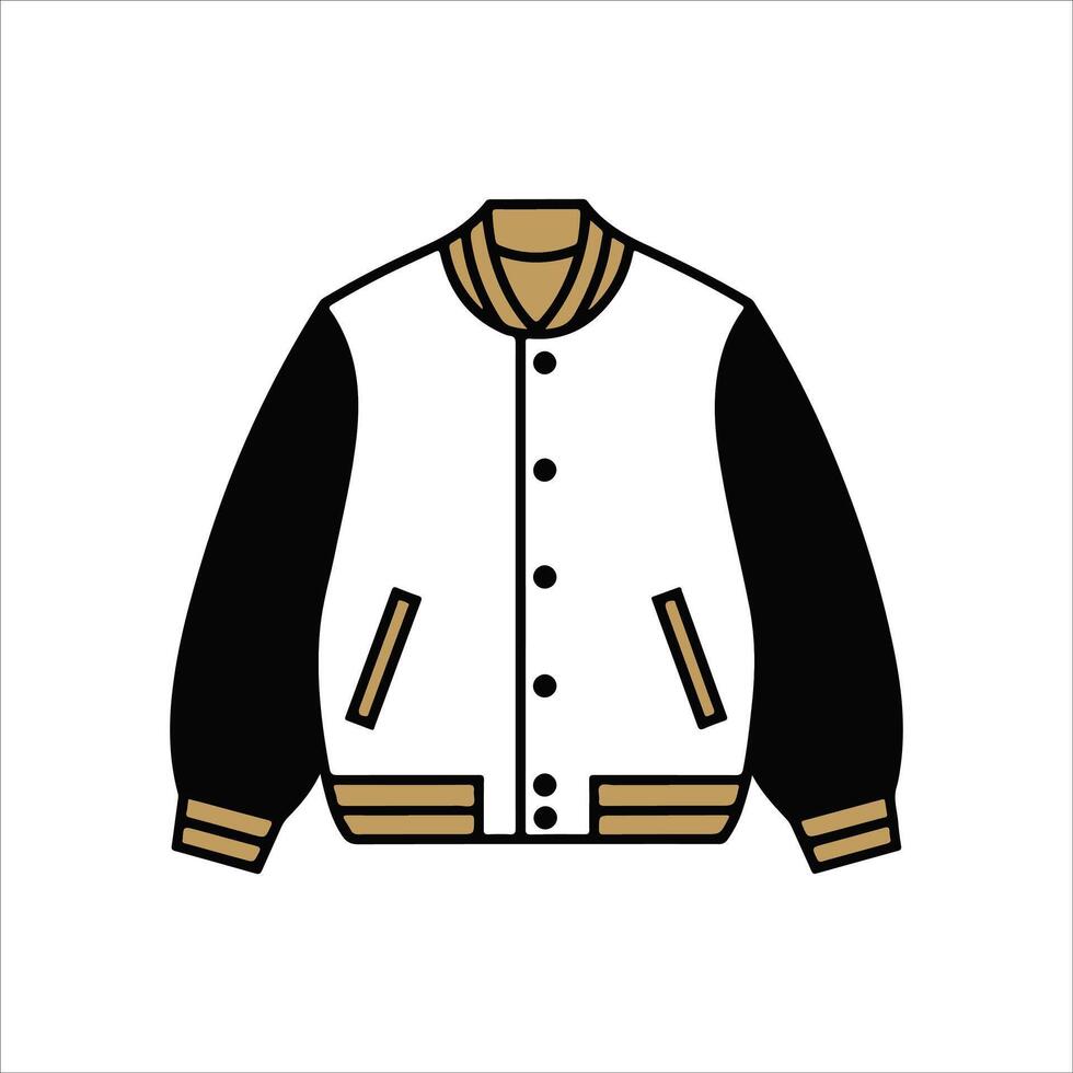 Varsity jacket, baseball jacket template illustration vector