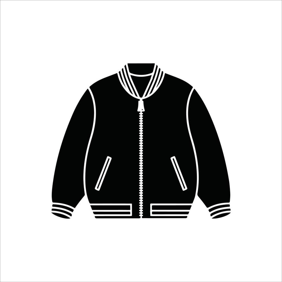 Bomber jacket technical fashion illustration. bomber jacket template illustration vector