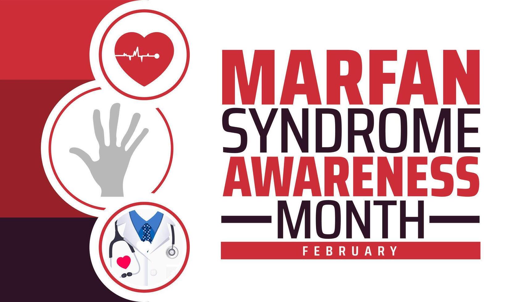 Marfan awareness month background banner or poster design template. observed every year in February. Holiday concept. Use to any Template, card, poster, placard, template. vector