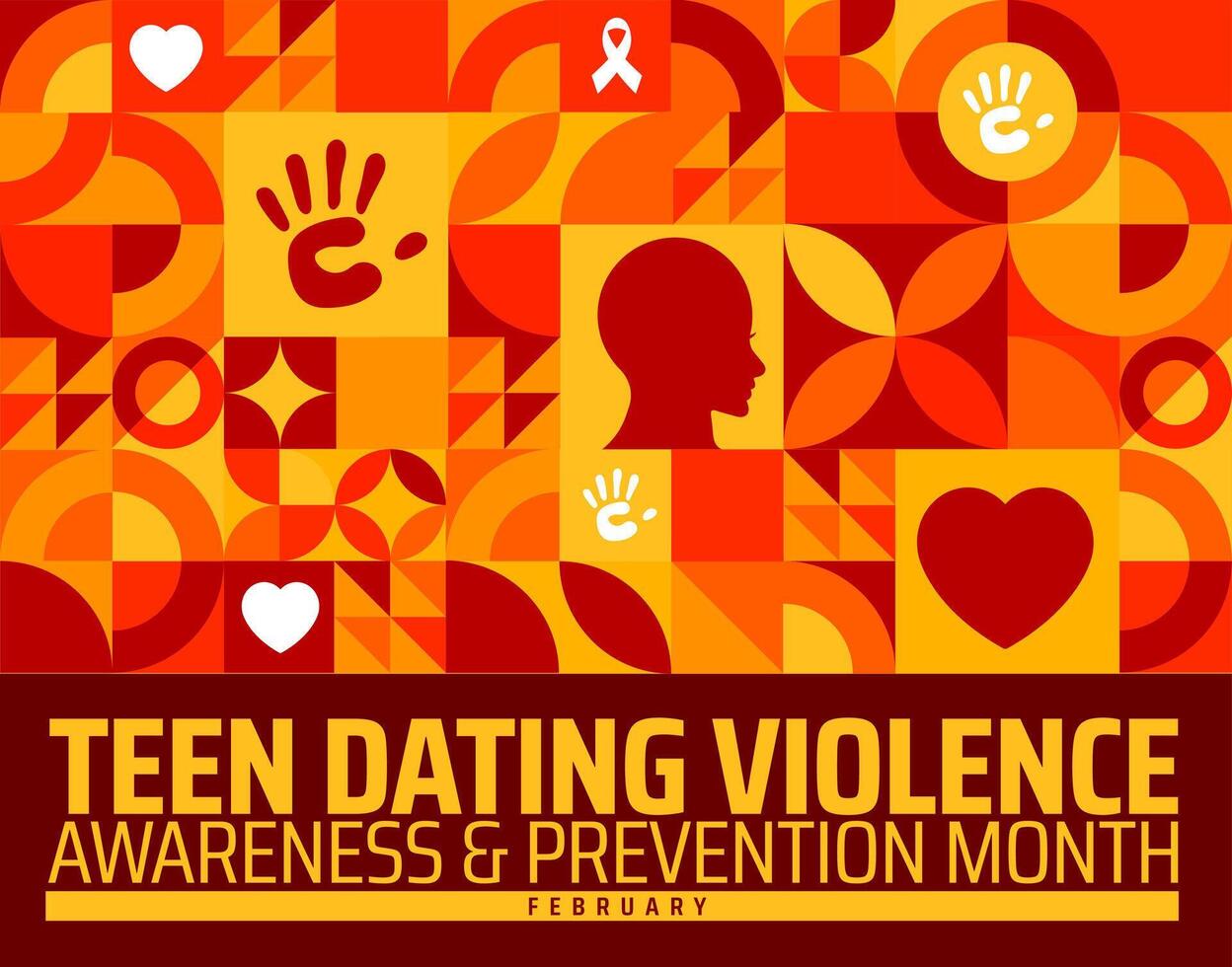 National Teen Dating Violence Awareness and Prevention Month design vector