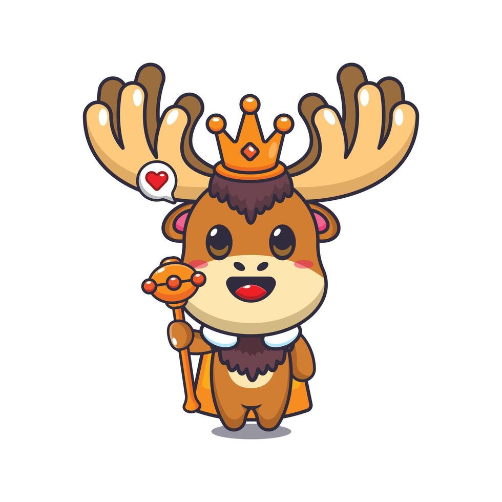 King moose cartoon illustration. vector