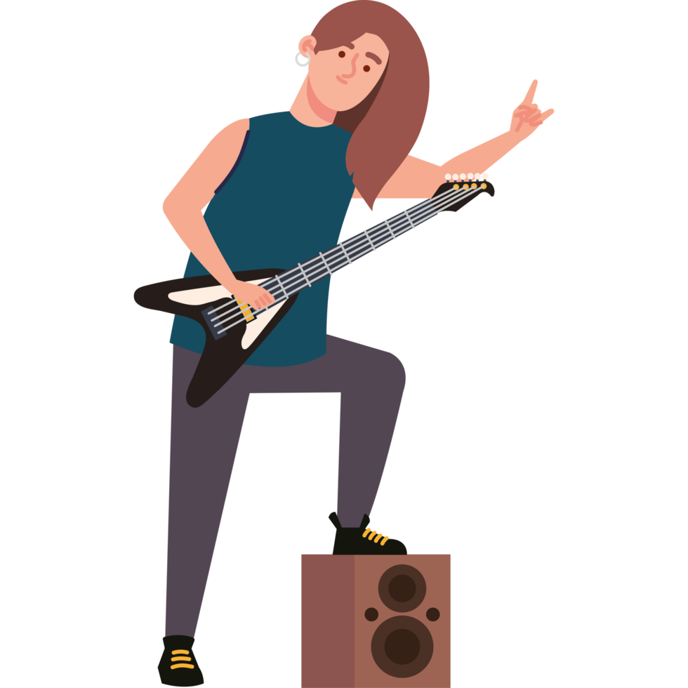 heavy metal male guitarist png