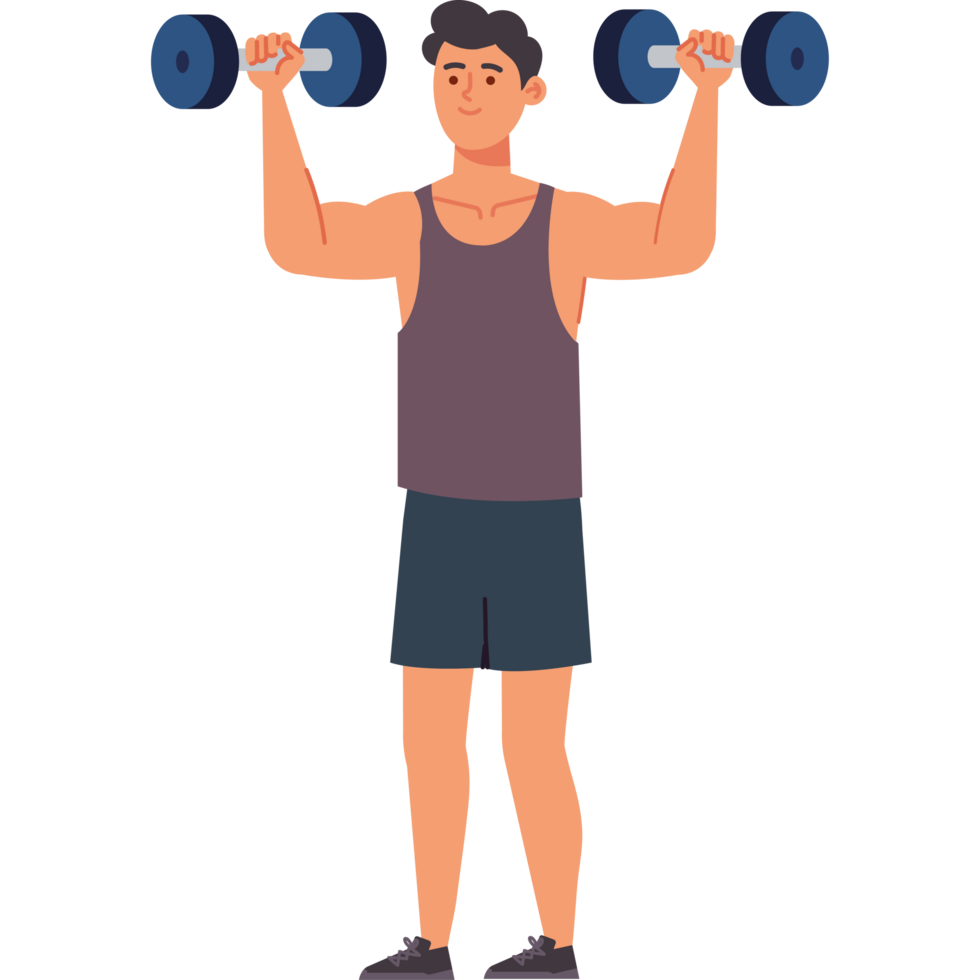 gym man with dumbbells png