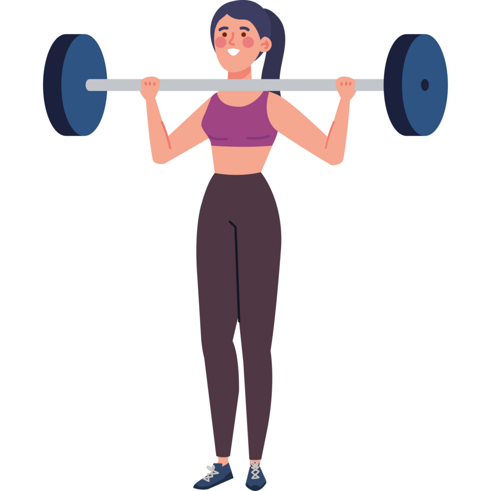 gym woman with weight design png