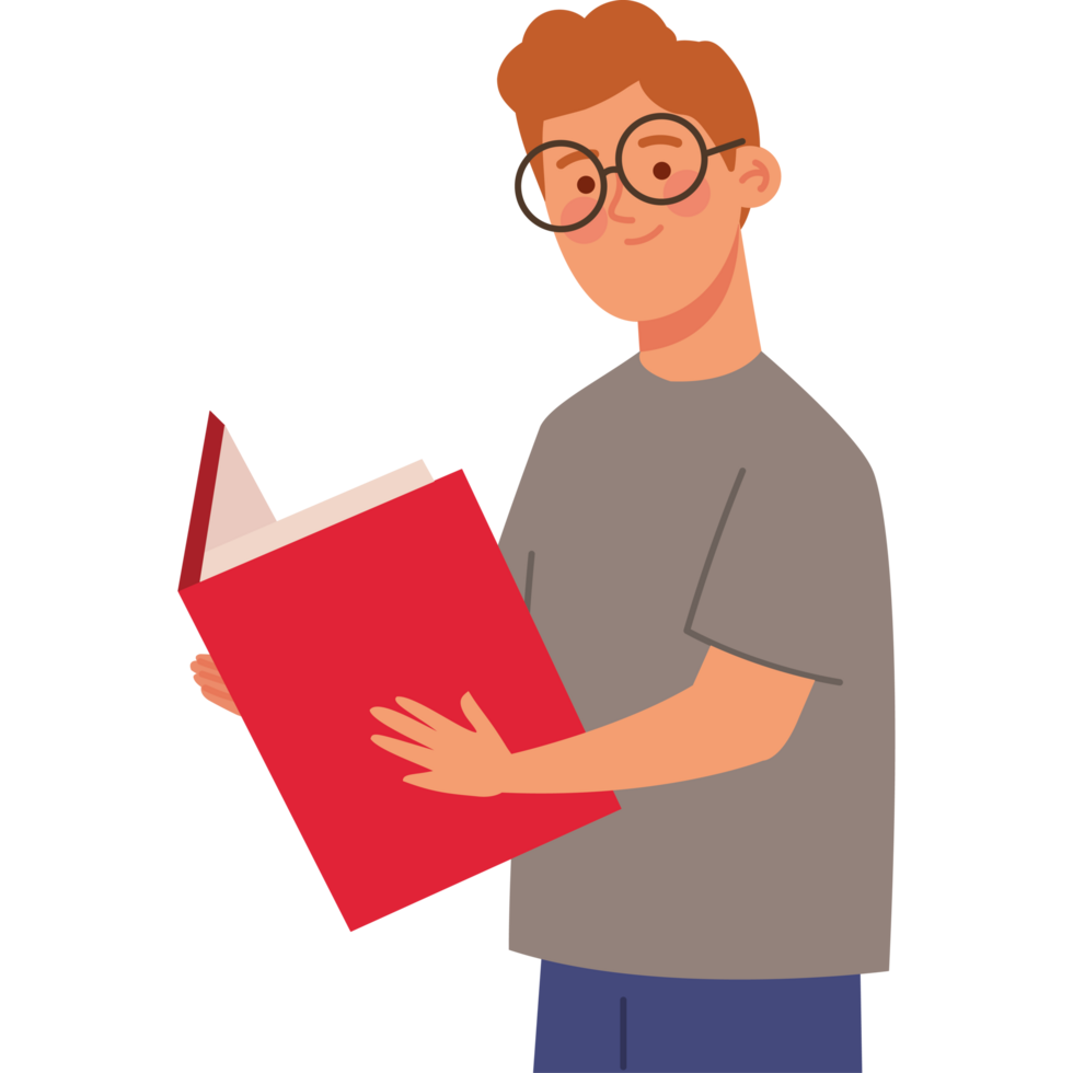 reader holding a book png