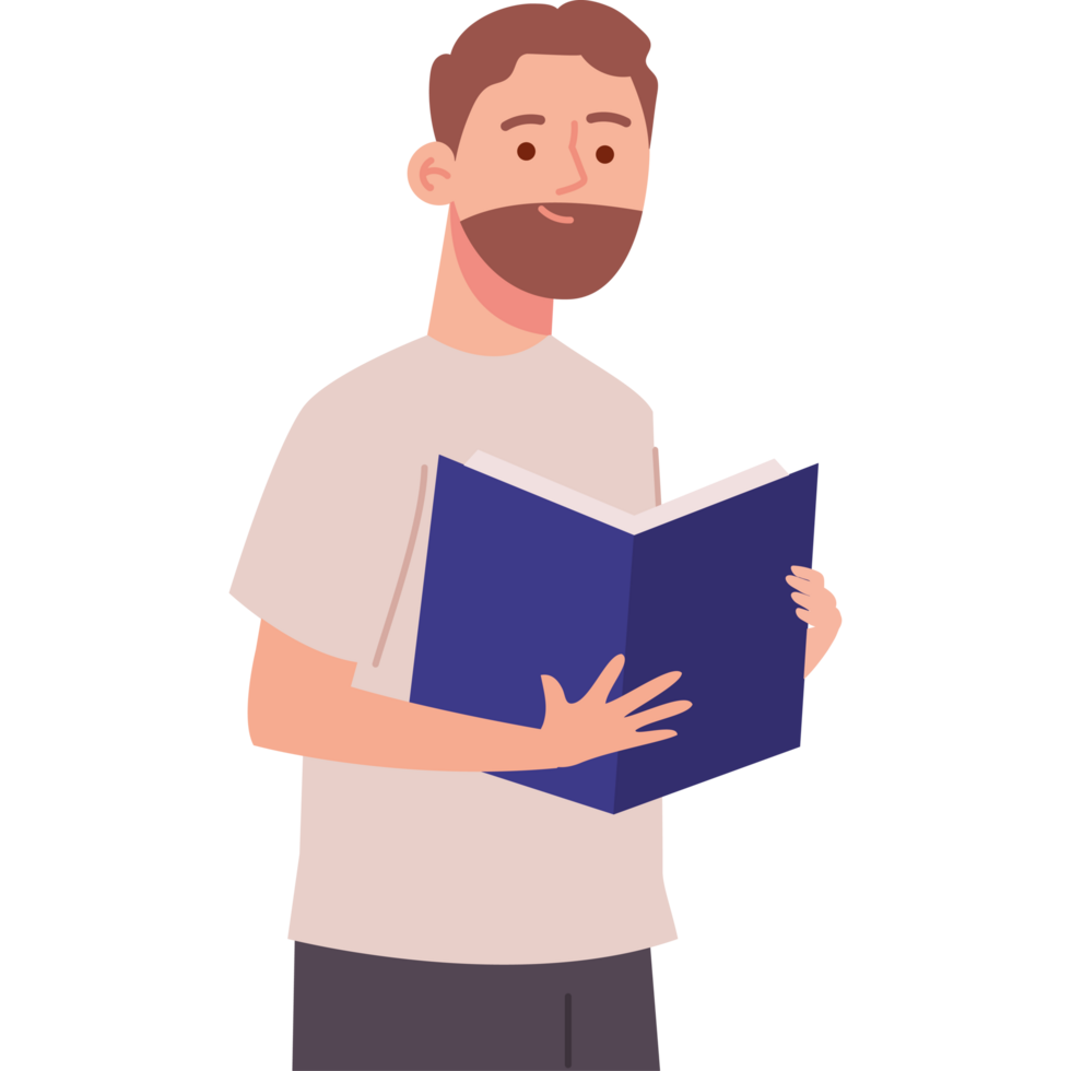 reader with a book isolated design png