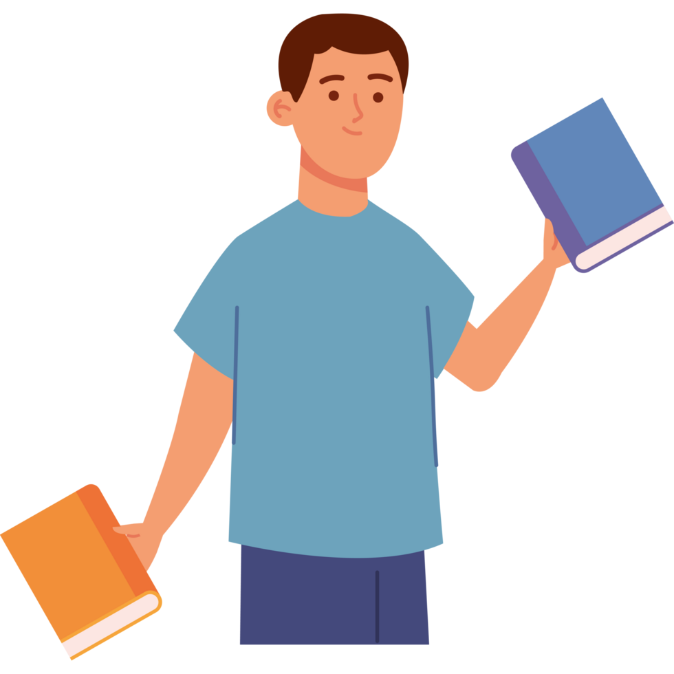 reader male with a book png