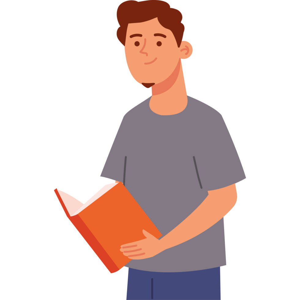 reader with a book design png