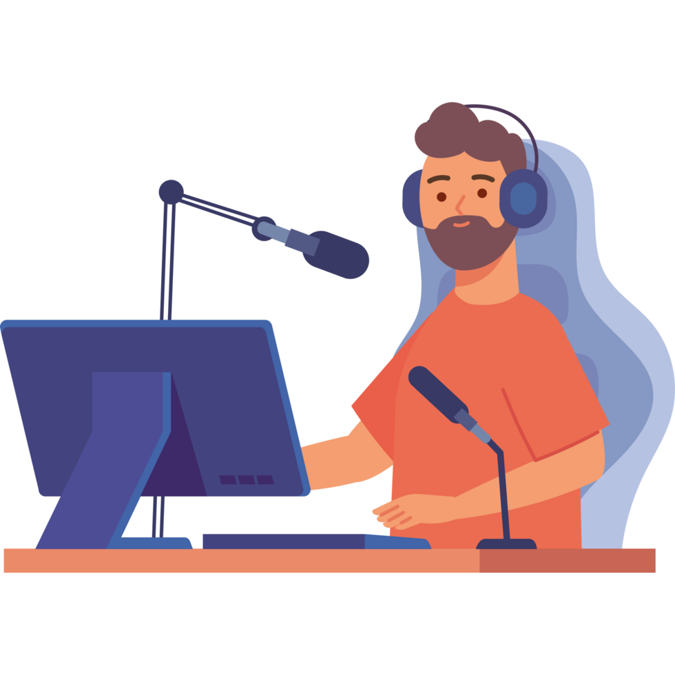 man streamer with headphone png