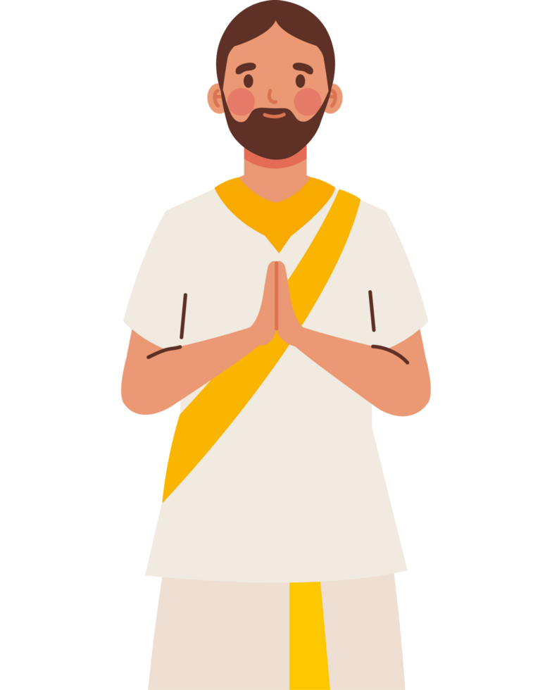 man in namaste gesture of hands png