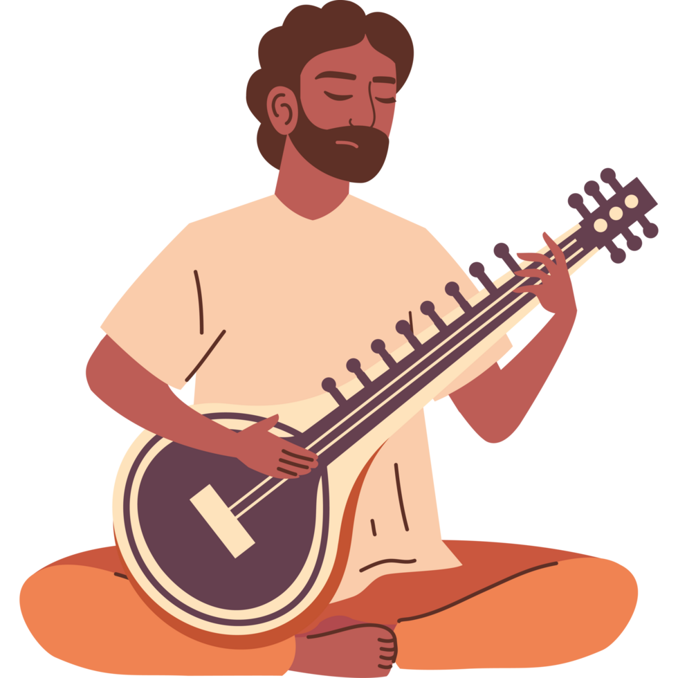 man playing a sitar png