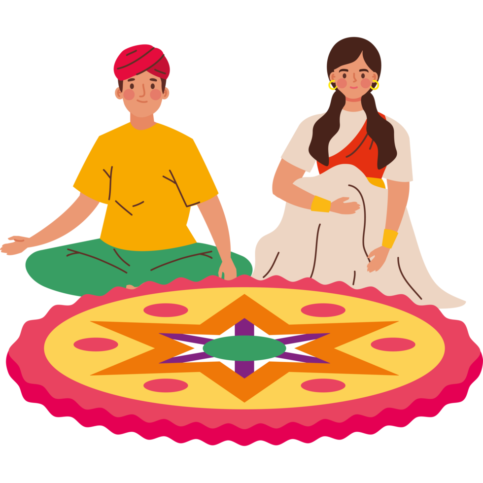 hindu people in onam harvest festival png