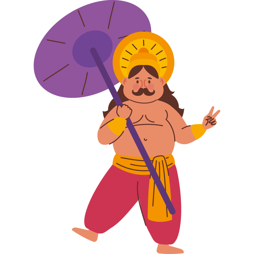 king mahabali with umbrella png