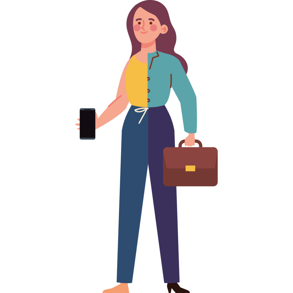 woman character and hybrid work png