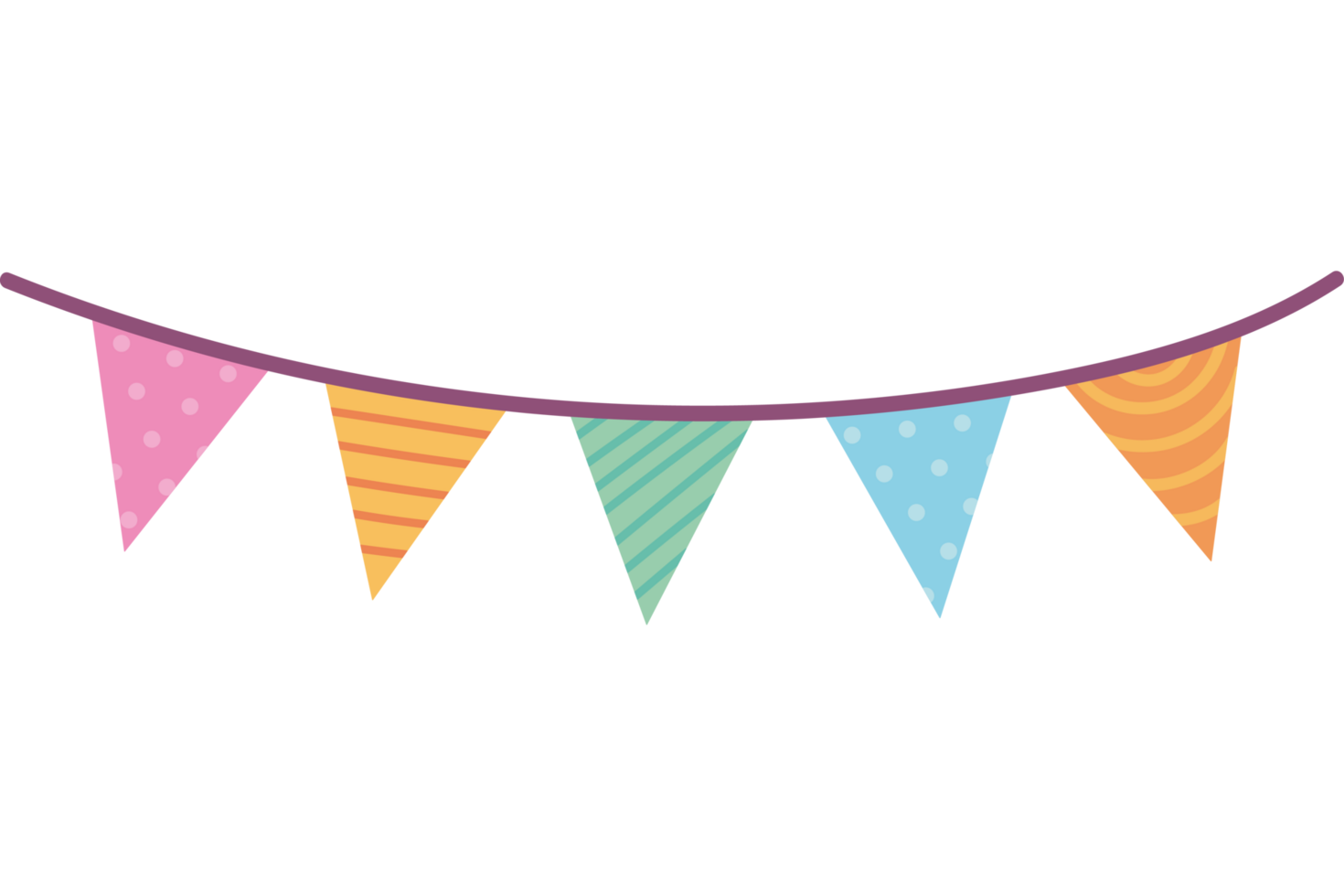 birthday party garland hanging decoration png