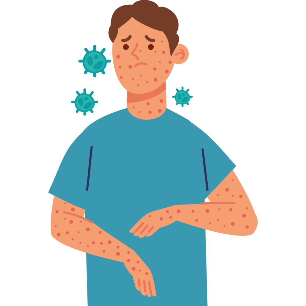 male character with monkeypox virus png