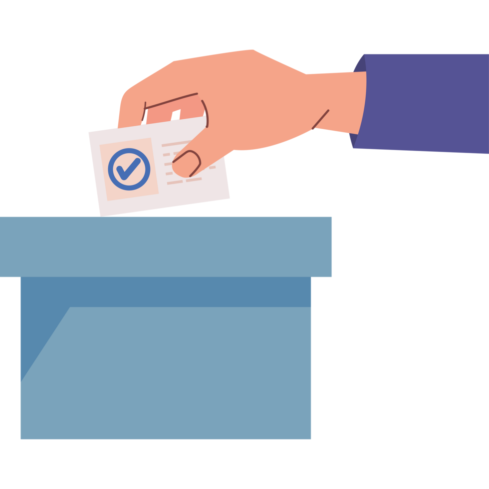 hand putting vote the ballot png
