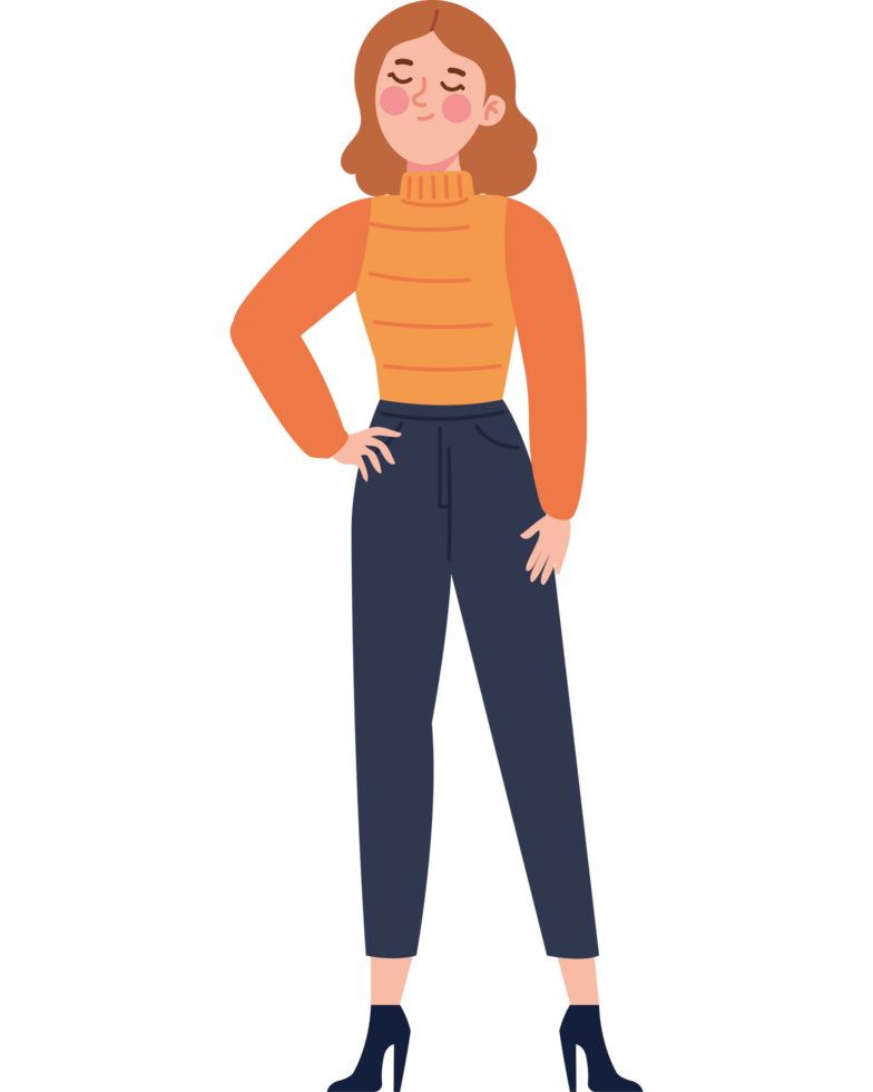 woman wearing autumn clothes design png