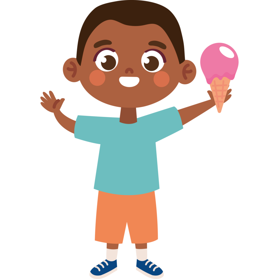 cute boy eating ice cream png