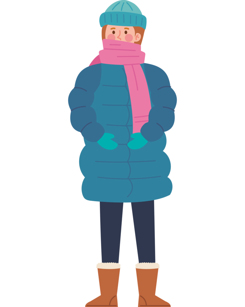 cute woman wearing winter clothes png