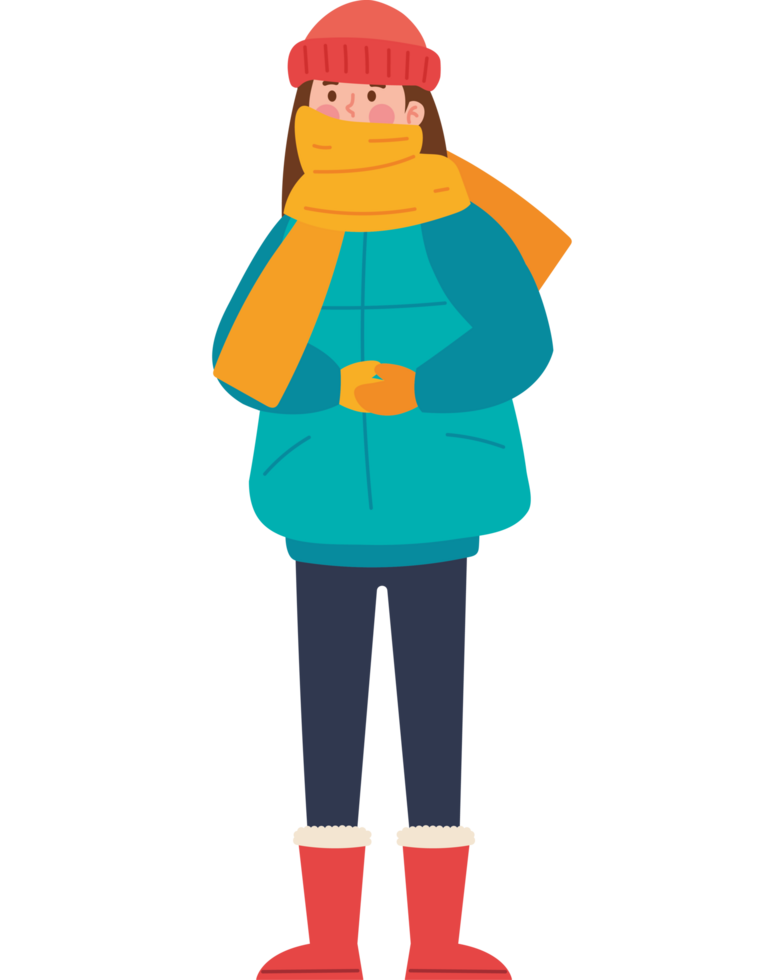 woman wearing fashion winter clothes png