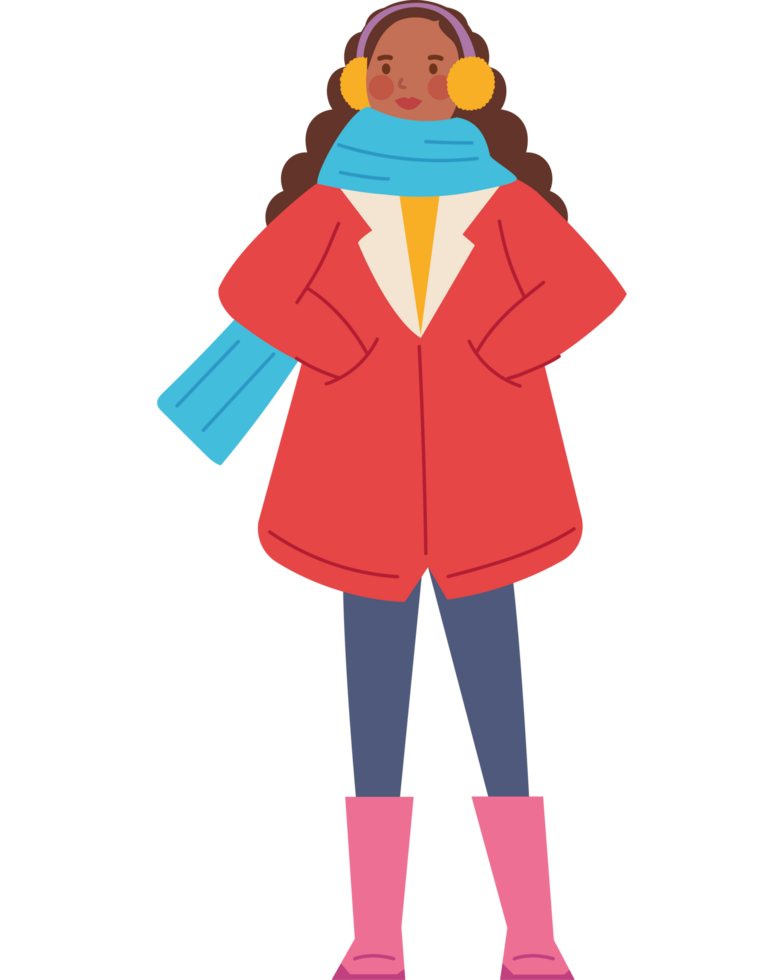 adult woman wearing winter clothes png