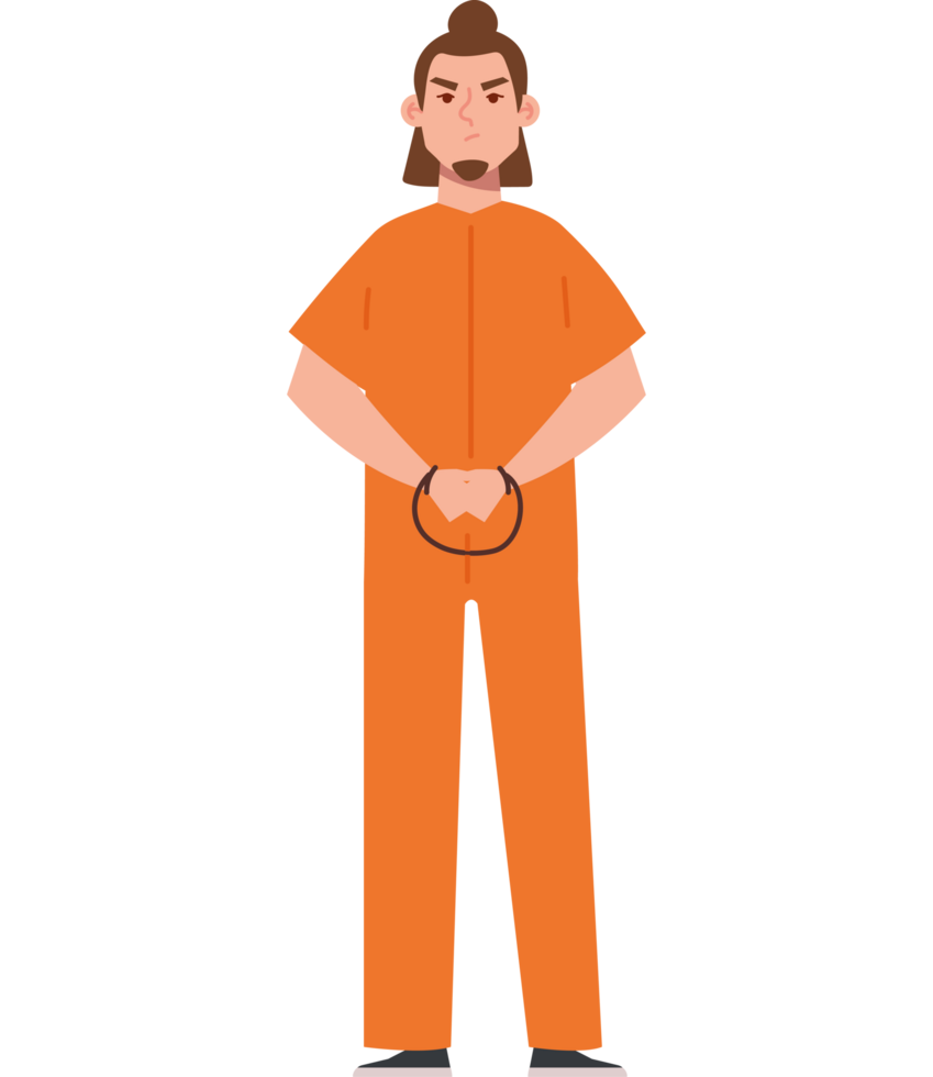 angry male criminal in prison uniform png