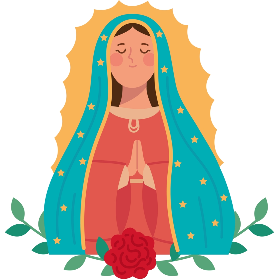 virgin of guadalupe with flower png