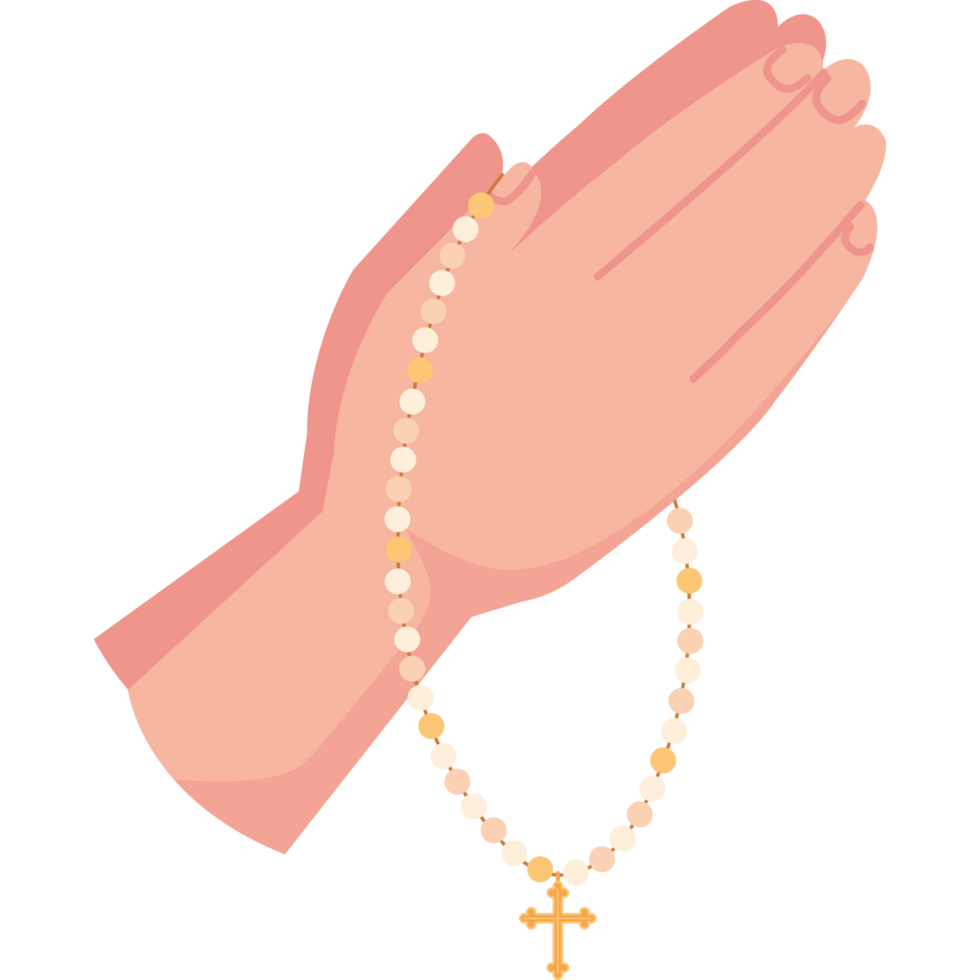 hand with rosary first communion png