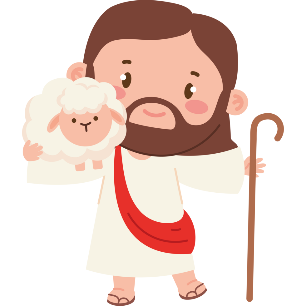 cute jesus with lamb png