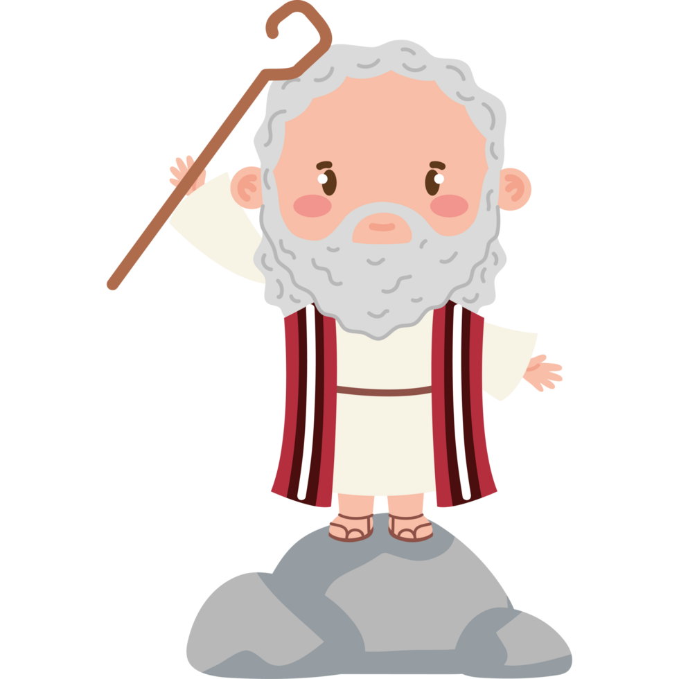 cute moses biblical character isolated png
