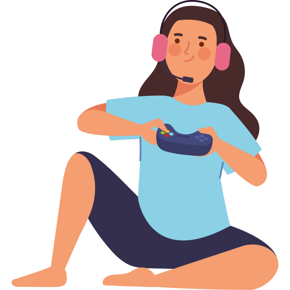 game girl playing png