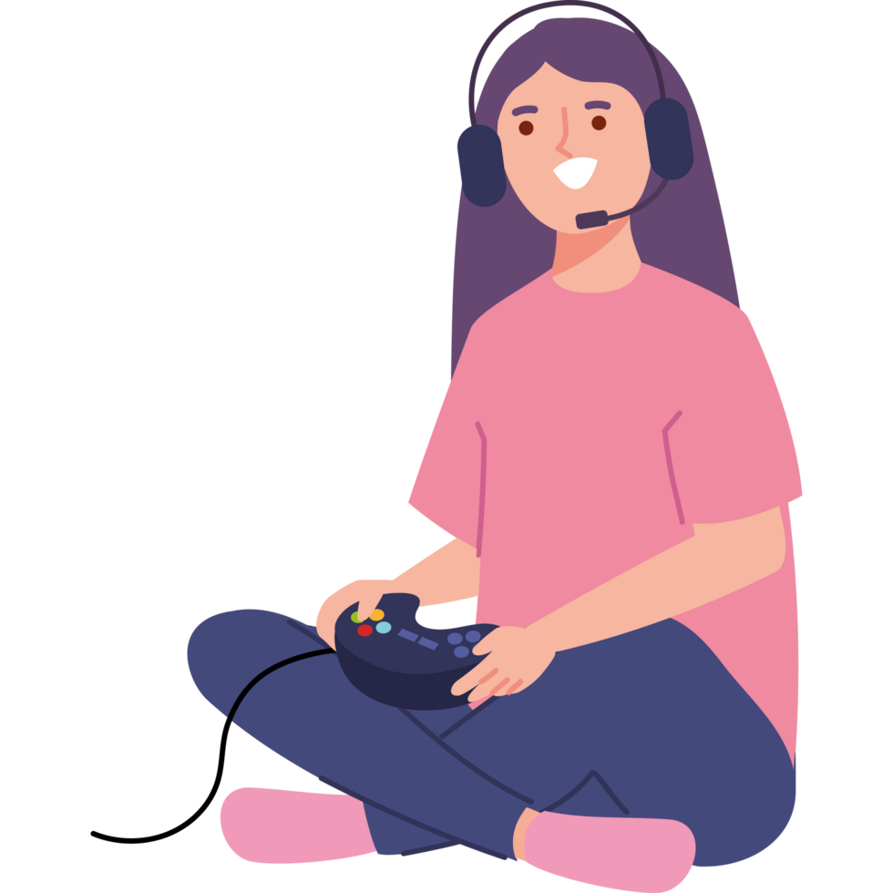 woman playing game png