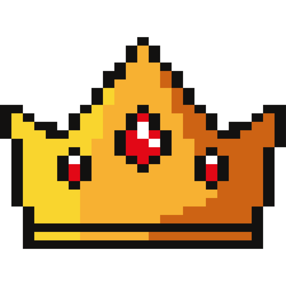 game crown pixelated png