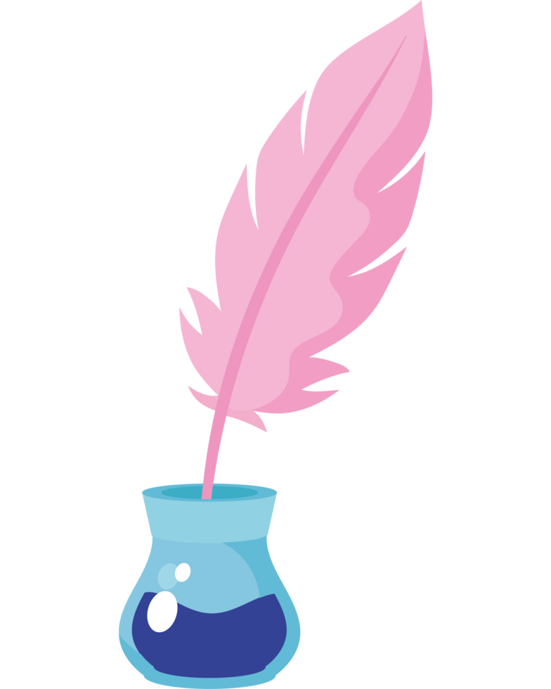poetry inkwell with feather png