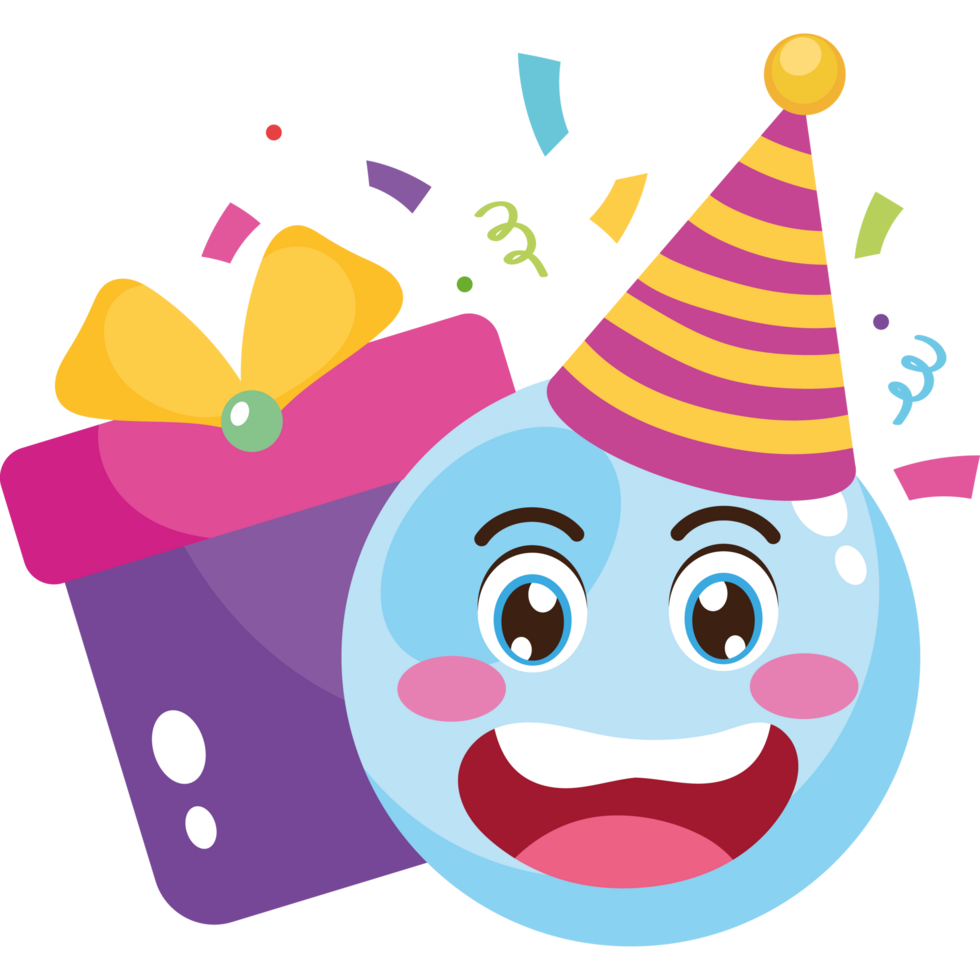 birthday emoji with gift box png