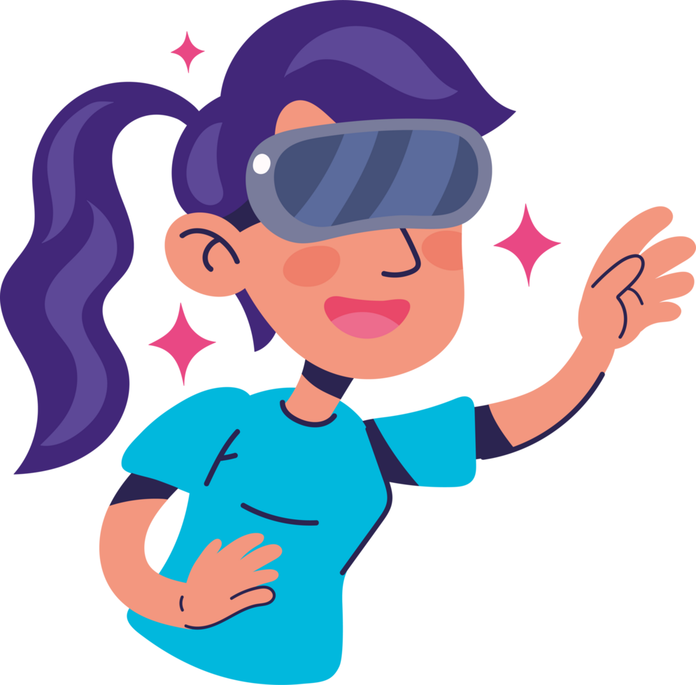 virtual reality user woman png
