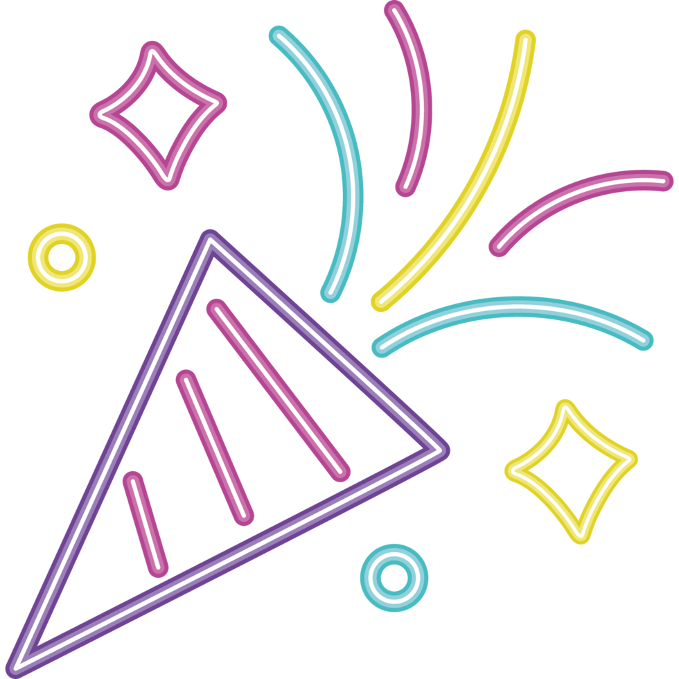happy birthday confetti bright neon png