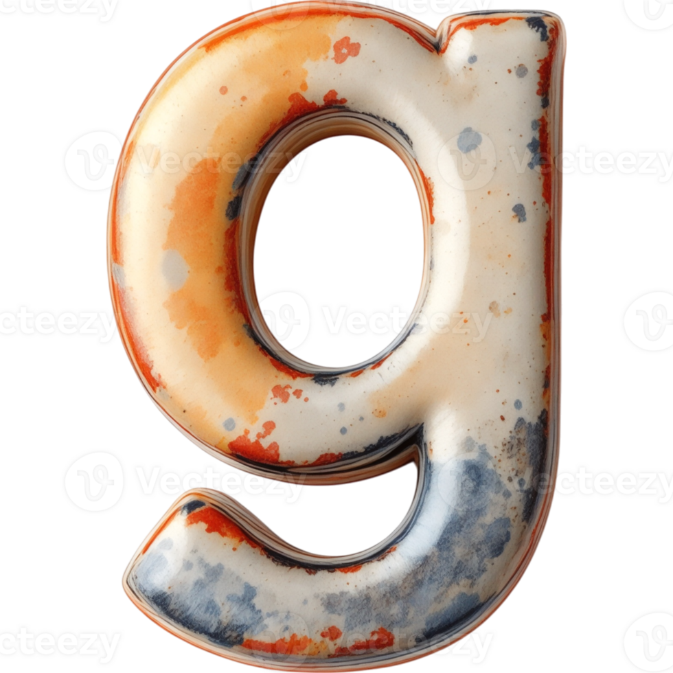 Oxidized Orange Rusted Metal Capital G png