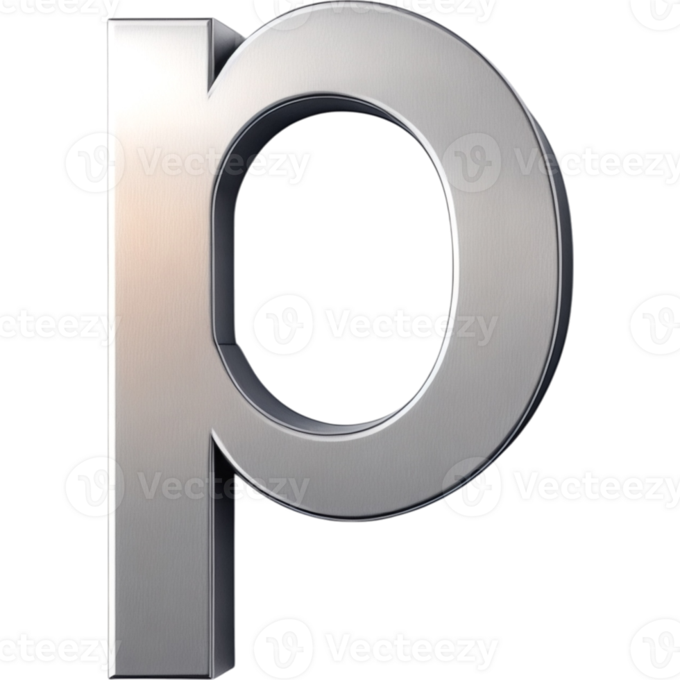 Brushed Silver Capital Letter P png