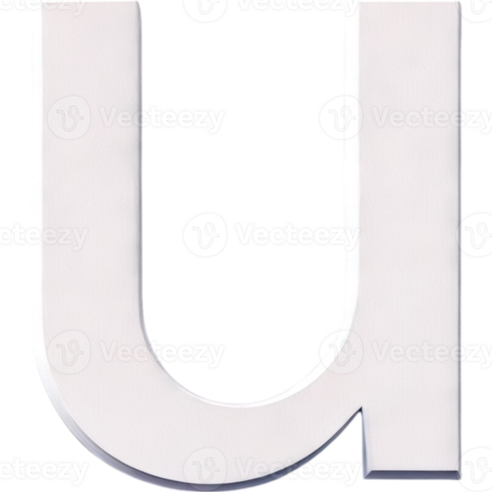 White Matte Capital U png