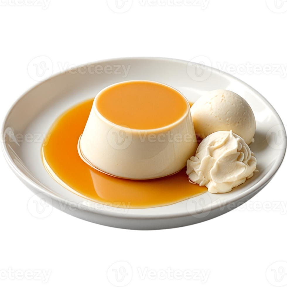 Creamy Panna Cotta with Whipped Cream png