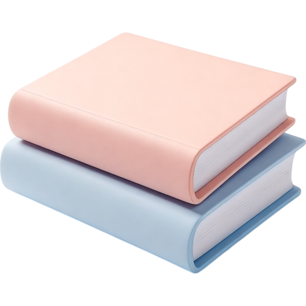 Stack of Two Pastel Pink Notebooks with Slightly Different Shades png