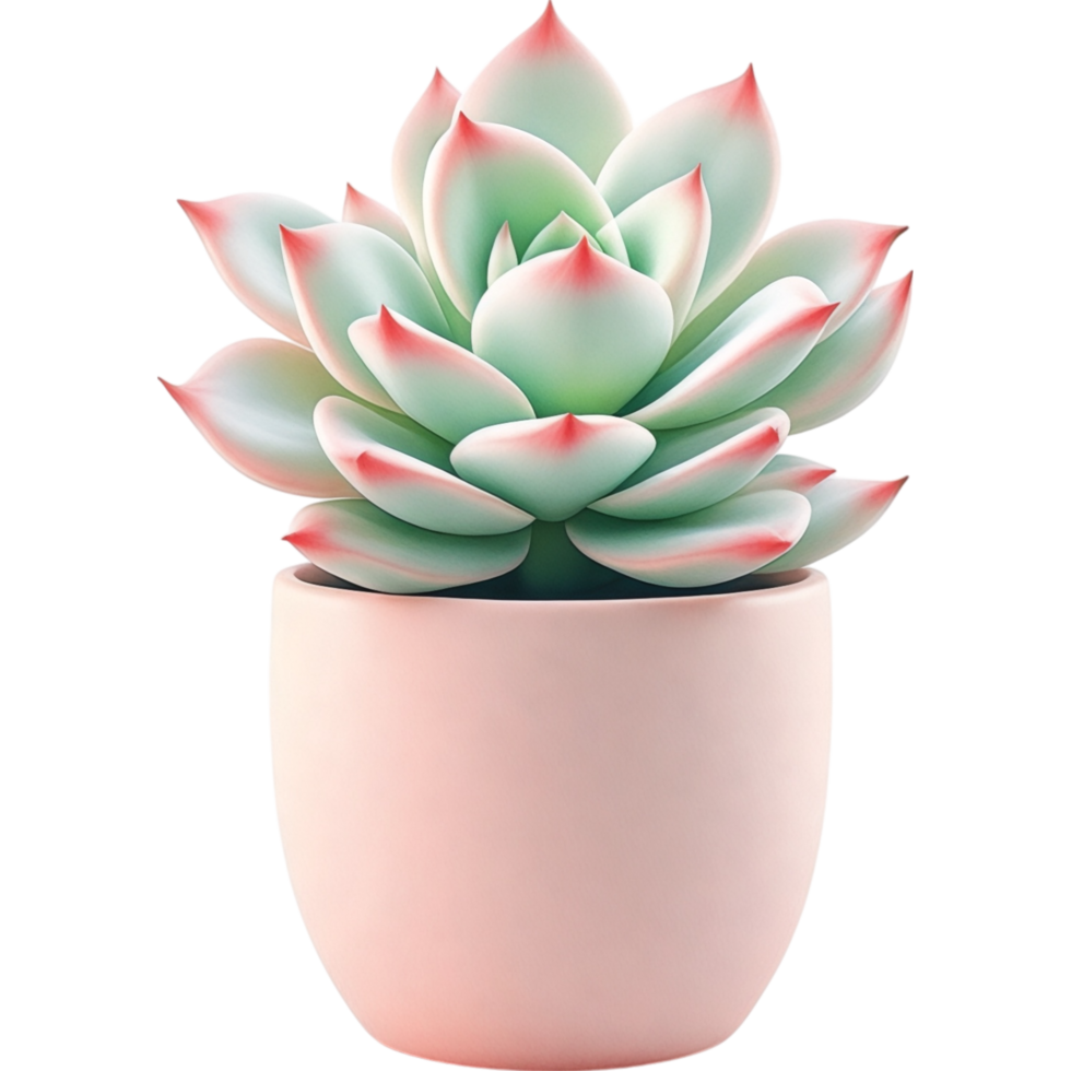 Echeveria Succulent in a Pale Pink Pot png